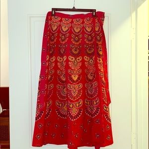Red hippie skirt